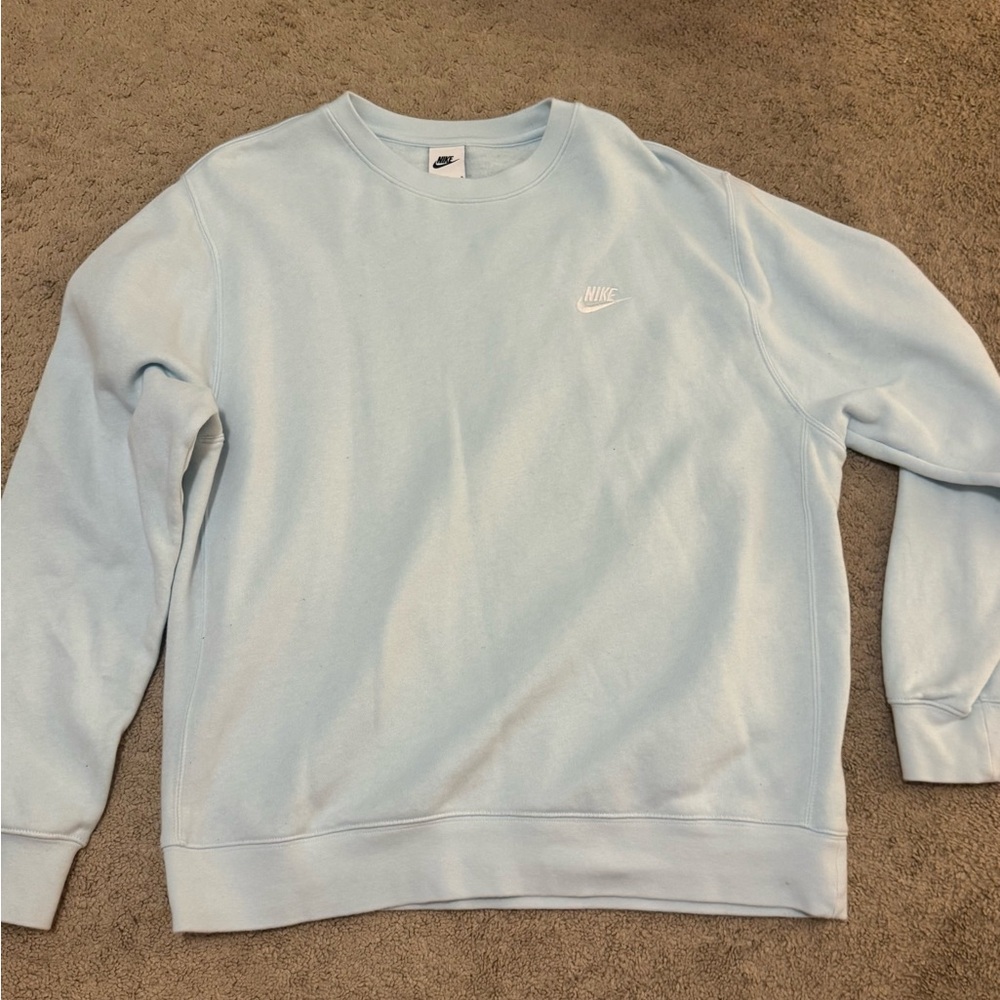 Nike Men's Light Blue Crewneck Sweatshirt
